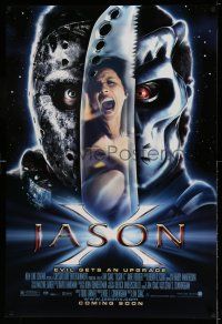9k383 JASON X advance DS 1sh '01 James Isaac directed, Kane Hodder, Lexa Doig, evil gets an upgrade