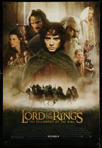 9k432 LORD OF THE RINGS: THE FELLOWSHIP OF THE RING advance 1sh '01 Tolkien, montage of top cast!