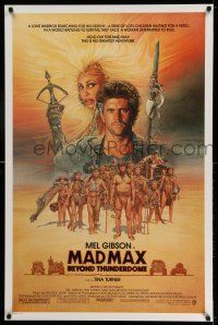 9k446 MAD MAX BEYOND THUNDERDOME 1sh '85 art of Mel Gibson & Tina Turner by Richard Amsel!