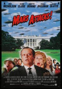 9k464 MARS ATTACKS! 1sh '96 directed by Tim Burton, Jack Nicholson, Glenn Close, Brosnan!