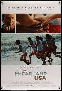 9k477 MCFARLAND USA advance DS 1sh '15 Walt Disney, Kevin Costner, Maria Bello, beach running!