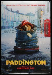 9k543 PADDINGTON teaser DS 1sh '15 image of bear traveler, the adventure begins on Christmas Day!