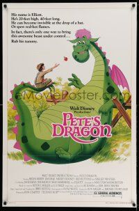 9k552 PETE'S DRAGON 1sh R84 Walt Disney, Helen Reddy, colorful art of Pete & Elliott!