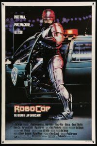 9k604 ROBOCOP 1sh '87 Peter Weller close-up in title role, Paul Verhoeven classic sci-fi!