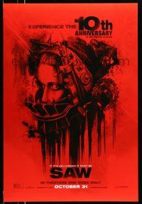 9k617 SAW teaser DS 1sh R14 cool art of terrified Shawnee Smith trapped in brutal torture helmet!