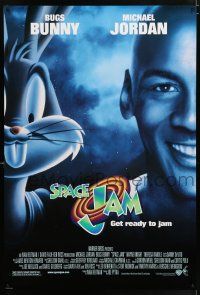 9k668 SPACE JAM DS 1sh '96 Michael Jordan & Bugs Bunny in outer space!