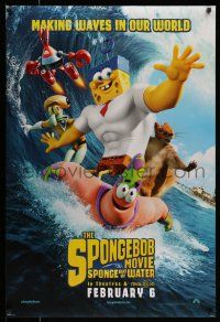 9k681 SPONGEBOB MOVIE: SPONGE OUT OF WATER teaser DS 1sh '15 wacky image surfing with cast!