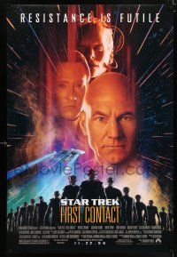 9k706 STAR TREK: FIRST CONTACT advance DS 1sh '96 Jonathan Frakes, Stewart, Spiner, sexy Borg Krige!