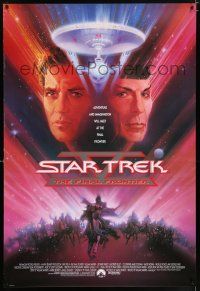 9k702 STAR TREK V int'l 1sh '89 The Final Frontier, art of William Shatner & Nimoy by Bob Peak!