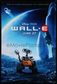 9k813 WALL-E advance DS 1sh '08 Walt Disney, Pixar, Best Animated Film, WALL-E & EVE w/ spaceship!