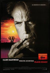9k824 WHITE HUNTER, BLACK HEART DS 1sh '90 Clint Eastwood as director John Huston in Africa!