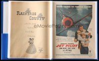 9m029 LOT OF 2 FAN SCRAPBOOKS OF MOVIE MAGAZINE ADS '50-59 great full-page images, some color!