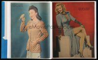 9m033 LOT OF 1 FAN SCRAPBOOK OF 70 FEMALE STARS MAGAZINE AND NEWSPAPER ADS '40s-50s great images!