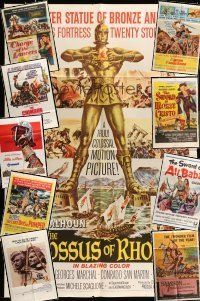 9m137 LOT OF 10 FOLDED ADVENTURE ONE-SHEETS '50s-70s great gladiator movie artwork!