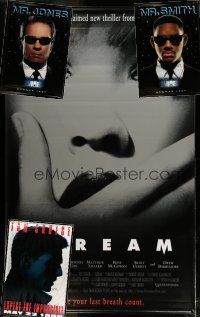 9m236 LOT OF 3 MOSTLY SINGLE-SIDED VINYL BANNERS '90s Scream, Men in Black, Mission Impossible!