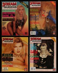 9m086 LOT OF 4 SCREAM QUEENS ILLUSTRATED MAGAZINES '90s sexy Brinke Stevens, Julie Strain & more!