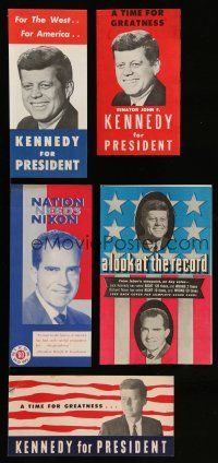 9m051 LOT OF 5 1960 PRESIDENTIAL ELECTION COLOR BROCHURES '60 John F. Kennedy & Richard Nixon!