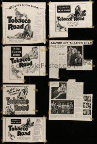 9m058 LOT OF 7 TOBACCO ROAD CUT PRESSBOOK ADS '41 all images showing sexy Gene Tierney!