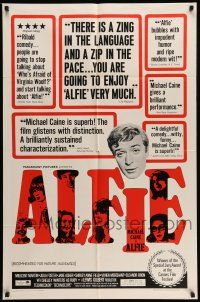 9p034 ALFIE 1sh '66 British cad Michael Caine loves them & leaves them, ask any girl!