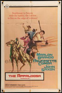 9p050 APPALOOSA 1sh '66 Marlon Brando rode the lustful & lawless to live on the edge of violence!