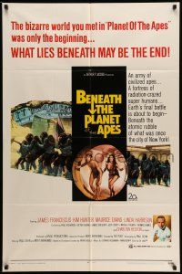 9p094 BENEATH THE PLANET OF THE APES 1sh '70 sci-fi sequel, what lies beneath may be the end!