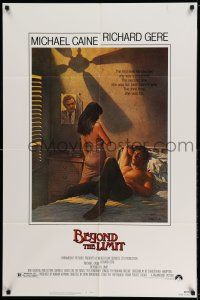 9p106 BEYOND THE LIMIT 1sh '83 art of Michael Caine, Richard Gere & sexy girl by Richard Amsel!