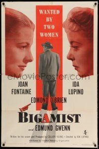 9p115 BIGAMIST 1sh '53 Edmond O'Brien is wanted by Joan Fontaine & Ida Lupino!