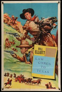 9p117 BILL ELLIOTT/TEX RITTER 1sh '53 wonderful western cowboy art by Glenn Cravath!
