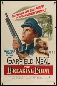 9p147 BREAKING POINT 1sh '50 John Garfield, Wallace Ford, from Ernest Hemingway's story!