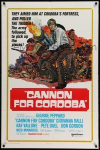 9p173 CANNON FOR CORDOBA int'l 1sh '70 art of George Peppard with huge gun!