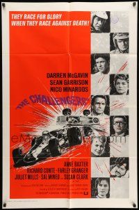 9p183 CHALLENGERS 1sh '70 Darren McGavin races for glory against death, cool F1 car racing artwork