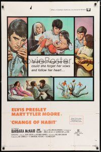 9p185 CHANGE OF HABIT 1sh '69 Dr. Elvis Presley, pretty Mary Tyler Moore as nun!