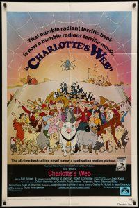 9p187 CHARLOTTE'S WEB 1sh '73 E.B. White's farm animal cartoon classic!
