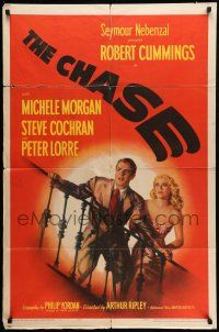 9p188 CHASE 1sh '46 Robert Cummings & pretty Michele Morgan, film noir!