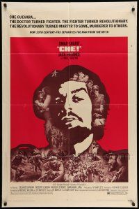 9p190 CHE 1sh '69 art of Omar Sharif as Guevara, Jack Palance as Fidel Castro!