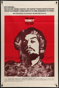 9p191 CHE int'l 1sh '69 art of Omar Sharif as Guevara, Jack Palance as Fidel Castro!