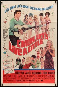 9p206 C'MON LET'S LIVE A LITTLE 1sh '67 Bobby Vee plays guitar for sexy teens!