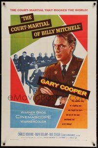 9p218 COURT-MARTIAL OF BILLY MITCHELL 1sh '56 c/u of Gary Cooper, directed by Otto Preminger!