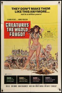 9p225 CREATURES THE WORLD FORGOT 1sh '71 artwork of sexy prehistoric babe Julie Ege!