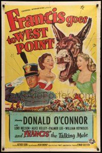 9p334 FRANCIS GOES TO WEST POINT 1sh '52 Donald O'Connor & wacky talking mule!