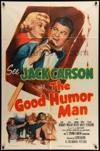 9p362 GOOD HUMOR MAN 1sh '50 great image of Jack Carson eating ice cream bar & Lola Albright