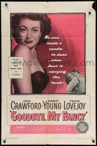 9p364 GOODBYE MY FANCY 1sh '51 no one holds a candle to Joan Crawford & Robert Young!