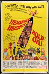 9p385 HOLD ON 1sh '66 rock & roll, great full-length image of Herman's Hermits performing!