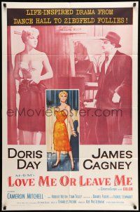 9p497 LOVE ME OR LEAVE ME 1sh R62 full-length sexy Doris Day as famed Ruth Etting, James Cagney!