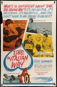 9p498 LOVE THE ITALIAN WAY 1sh '64 Femmine di Lusso, Elke Sommer, Walter Chiari, Ugo Tognazzi