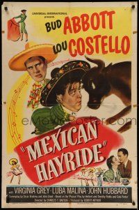 9p538 MEXICAN HAYRIDE 1sh '48 matador Abbott & Costello in Mexico, great art!