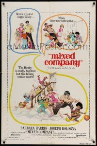 9p548 MIXED COMPANY style A 1sh '74 Barbara Harris, Frank Frazetta art from interracial comedy!