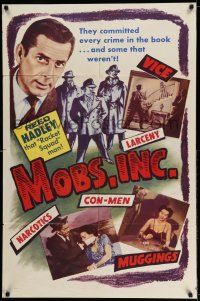 9p549 MOBS, INC. 1sh '56 Reed Hadley, Marjorie Reynolds, vice, narcotics, and more!