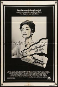 9p550 MOMMIE DEAREST 1sh '81 great portrait of Faye Dunaway as Joan Crawford!