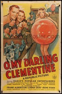 9p590 O MY DARLING CLEMENTINE 1sh '43 Roy Acuff & His Smoky Mountain Boys and Girls, Radio Rogues!